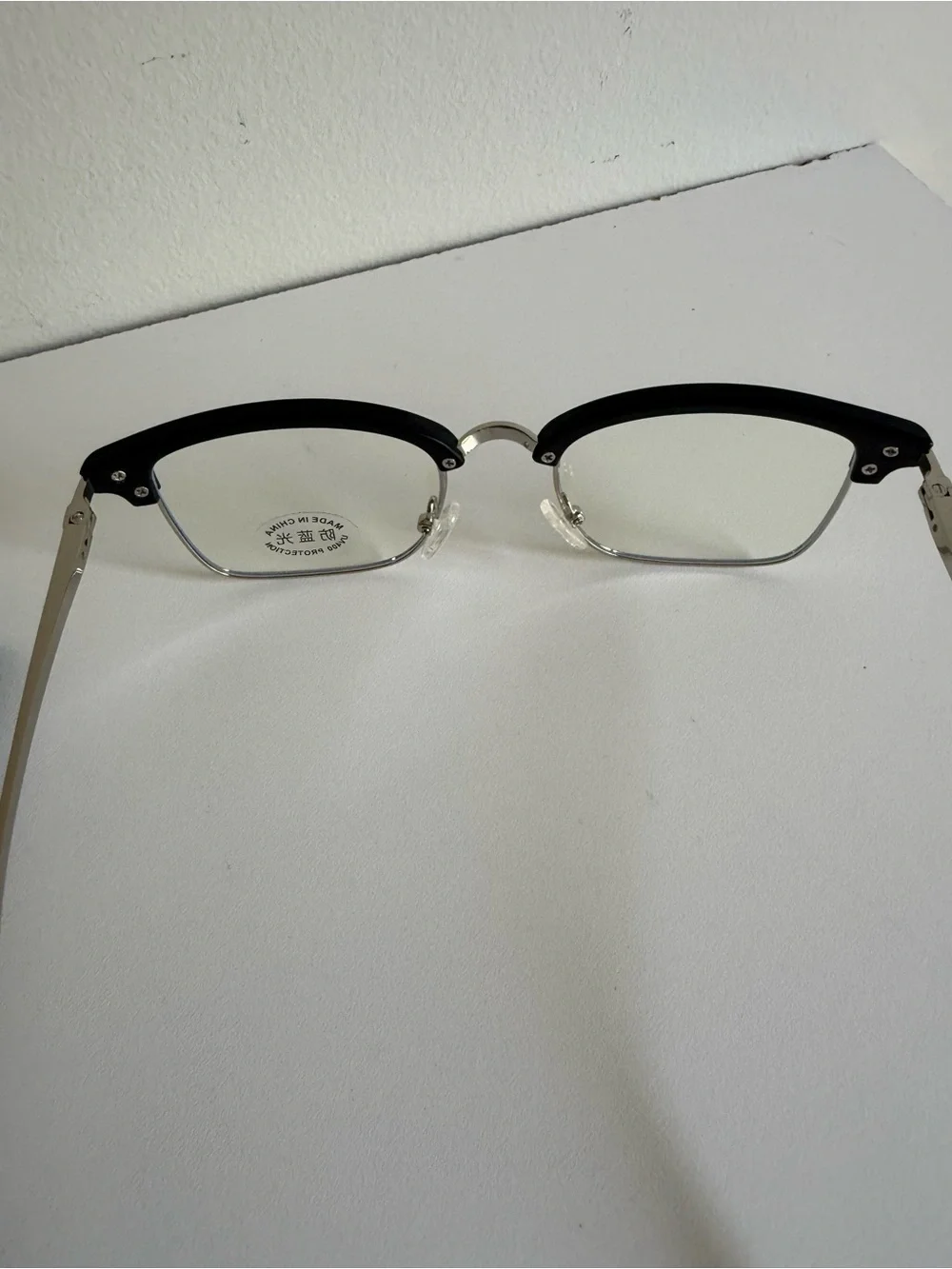 Blue Light Blocking Glasses AM8112a Black Half Rim UV400 Case New by: OKUIRO